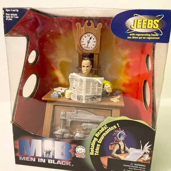 Vintage 1997 Men In Black MIB Jeebs Rotating  Head Action Figure Desk Galoob - Picture 15 of 16